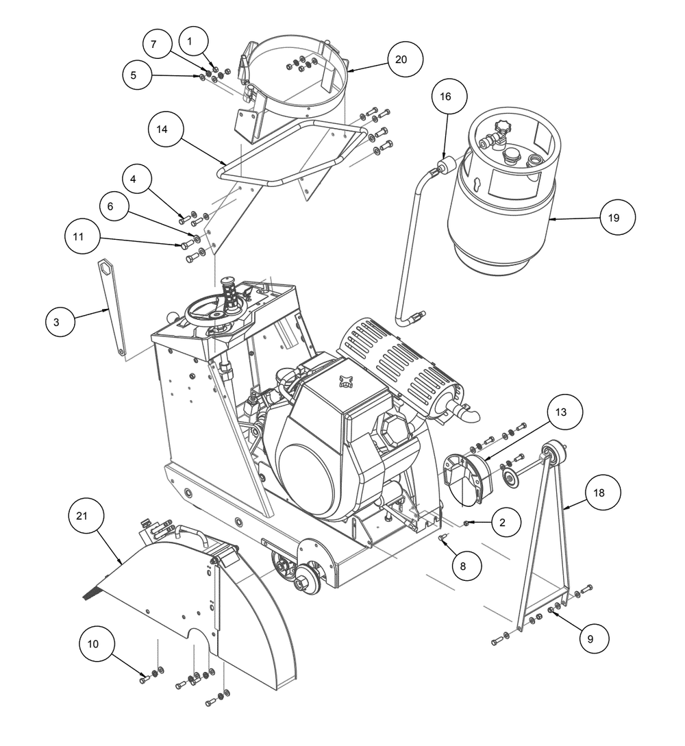 Section 03 Diagram and Parts List for MK-2425SSP 170958 MK Diamond Concrete Saw